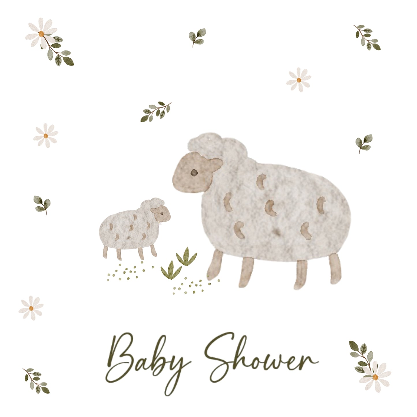 Petite Vous Greeting Card - Baby Shower Lamb
