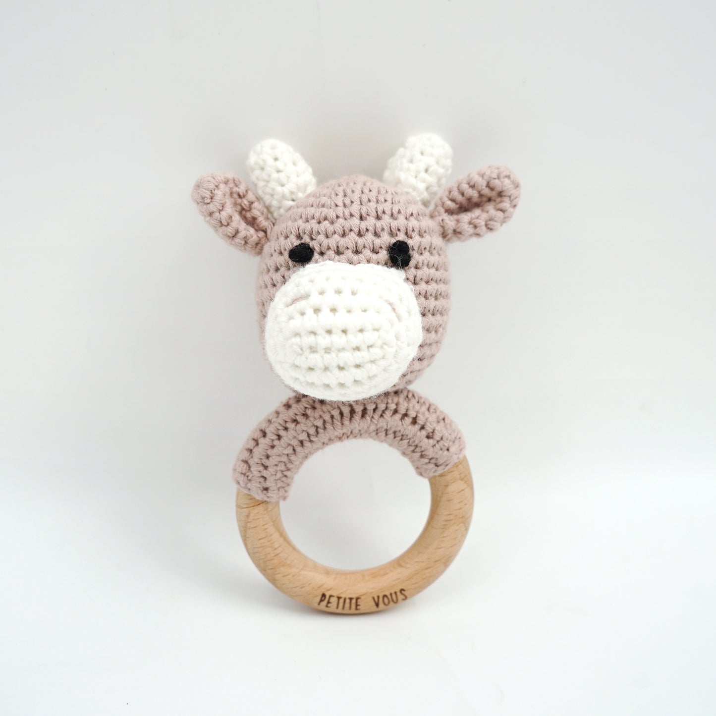 *NEW* 100% Cotton Crochet Ring Rattle - Cow