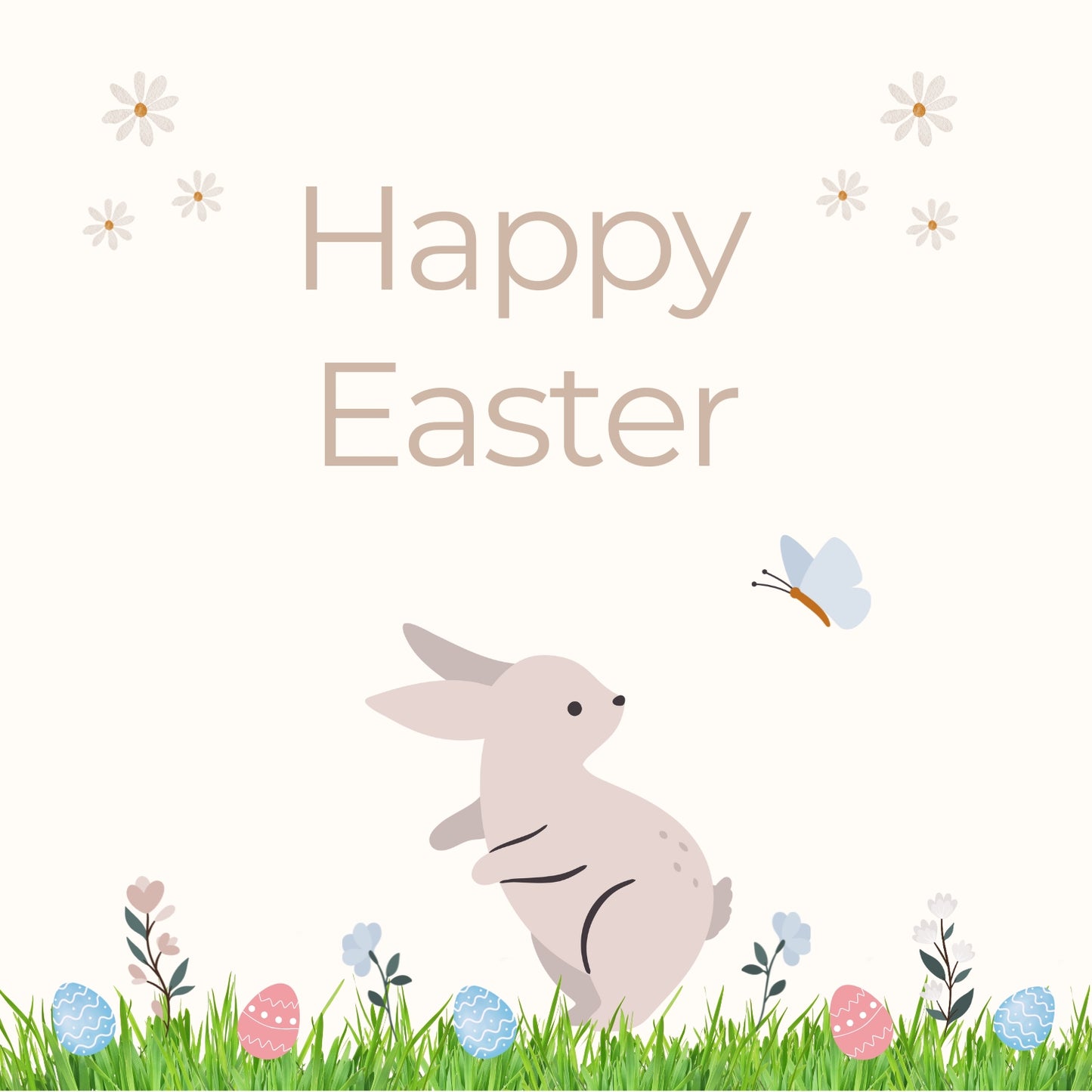 Petite Vous Greeting Card - Easter Rabbit with Eggs