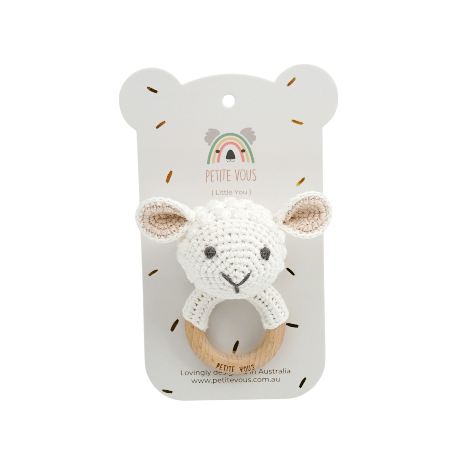 *NEW* 100% Cotton Crochet Ring Rattle - Sheep