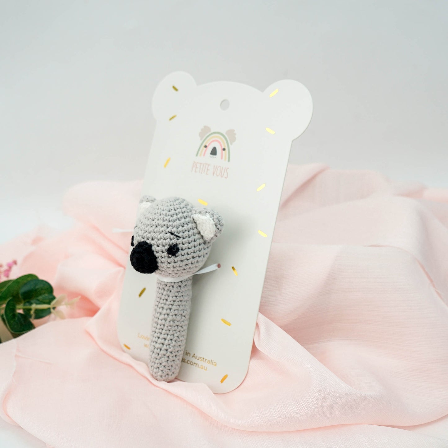 100% Cotton Crochet Hand Rattle - Kali Koala