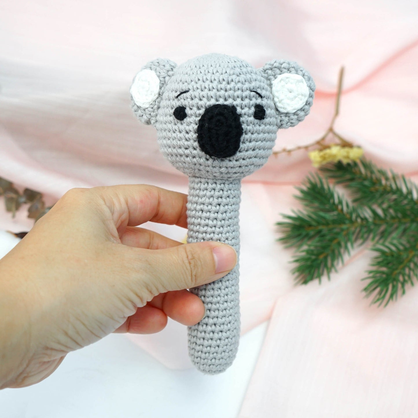 100% Cotton Crochet Hand Rattle - Kali Koala
