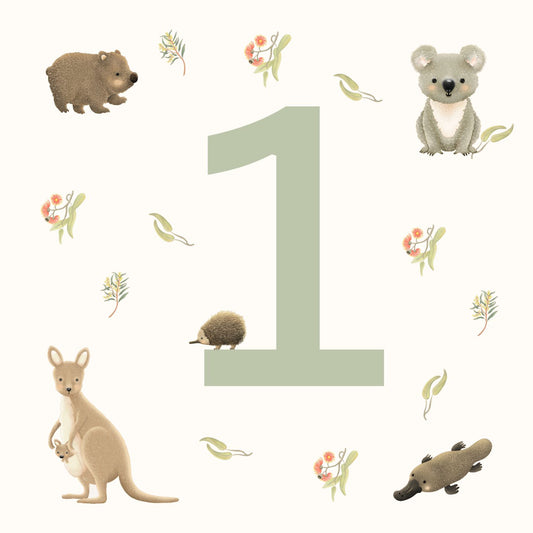 Petite Vous Greeting Card - Aussie Animals Birthday 1