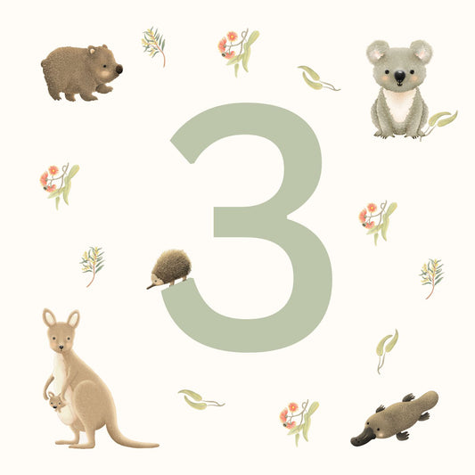 Petite Vous Greeting Card - Aussie Animals Birthday 3