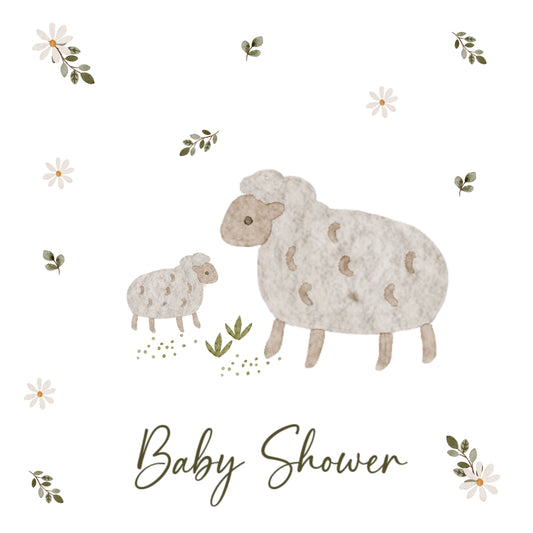 Petite Vous Greeting Card - Baby Shower Lamb
