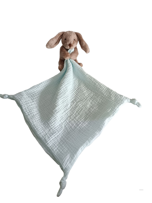NEW - Petite Vous Benny the Bunny Baby Muslin Comfort Blanket