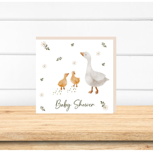 Petite Vous Greeting Card - Baby Shower Ducklings