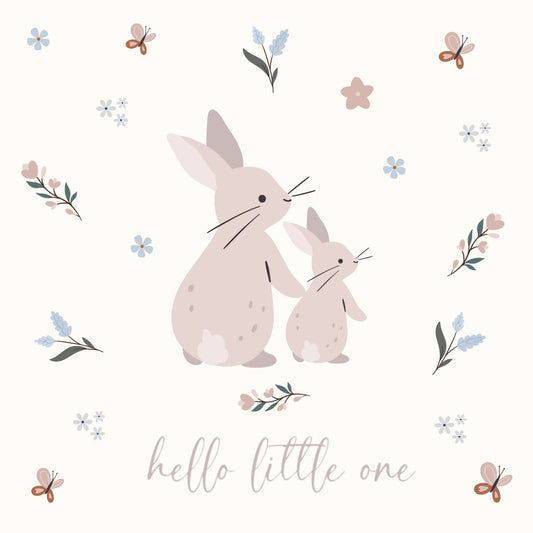 Petite Vous Greeting Card - Hello Little One Rabbits