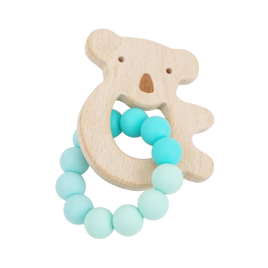 *NEW* Koala Silicone + Beechwood Teether Ring (Ocean Teal)
