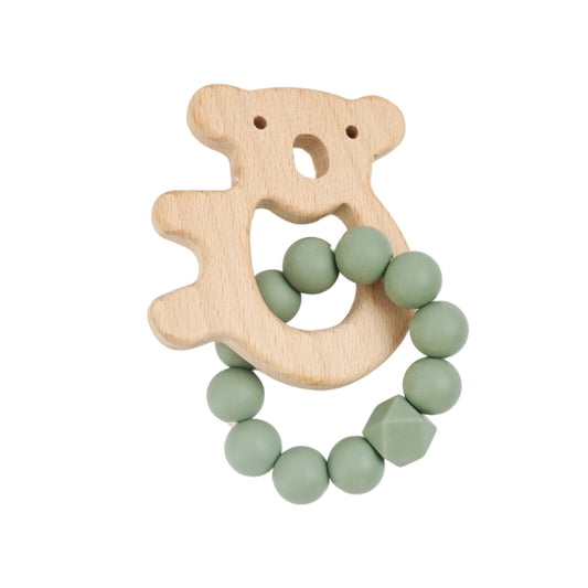 *NEW* Koala Silicone + Beechwood Teether Ring (Sage Green)
