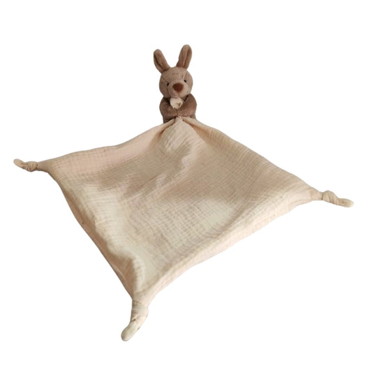 *NEW* Petite Vous Jojo the Kangaroo Baby Comfort Blanket - COOL MUSLIN