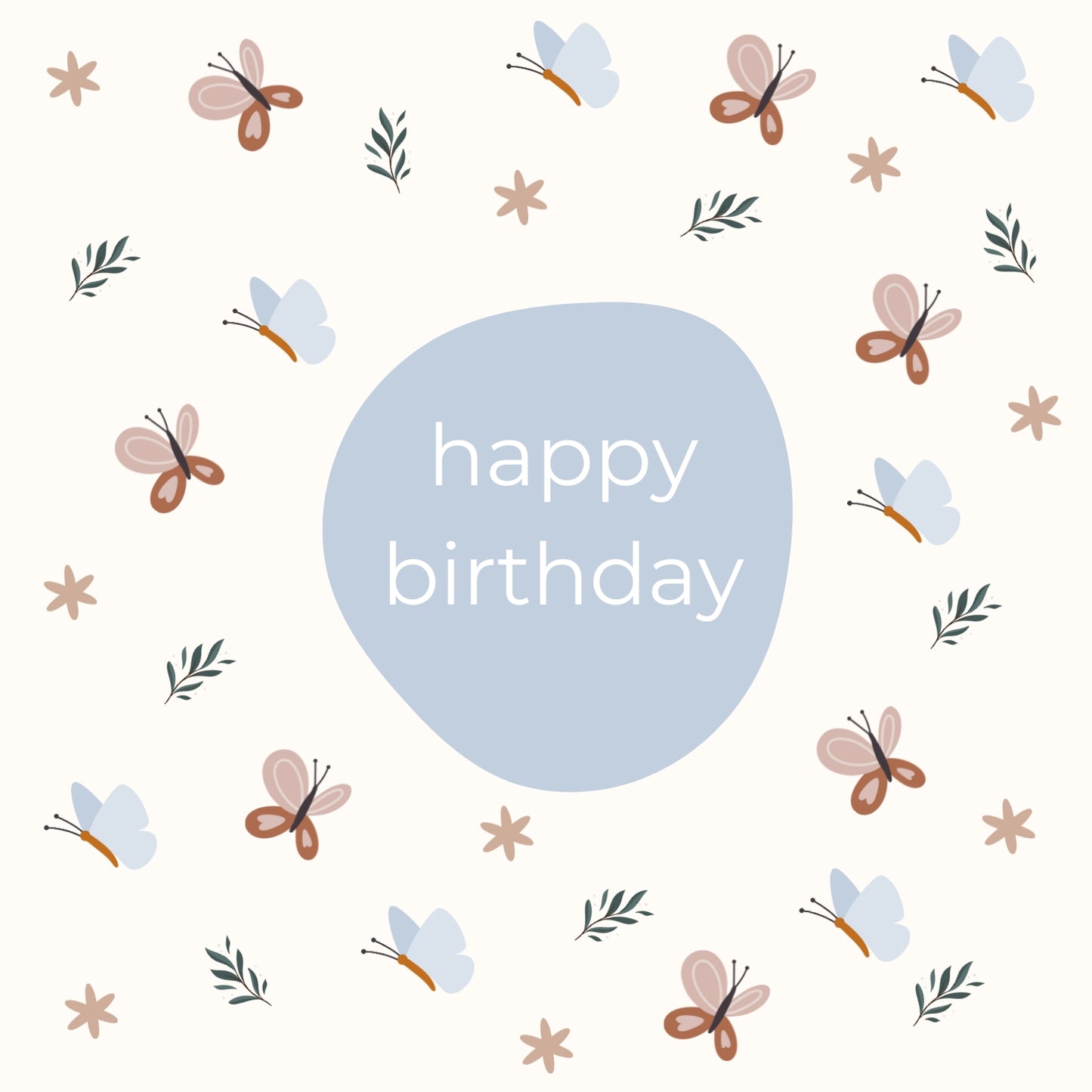 Petite Vous Greeting Card - Happy Birthday Butterflies