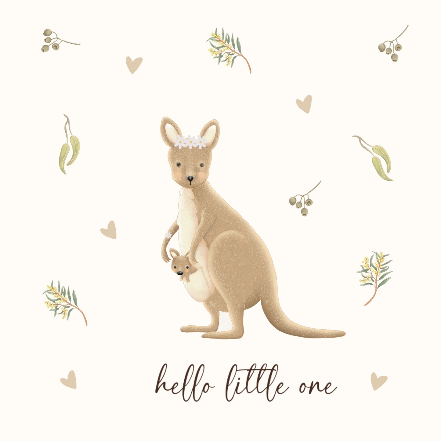 Petite Vous Greeting Card - Hello Little One Kangaroo