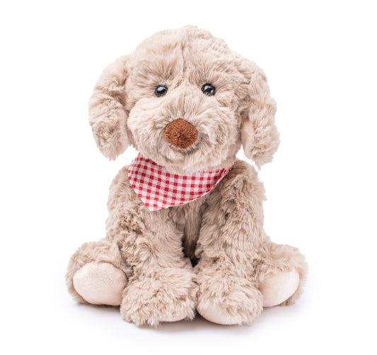 Petite Vous Buddy the Dog Soft Toy with Red Check Bandana