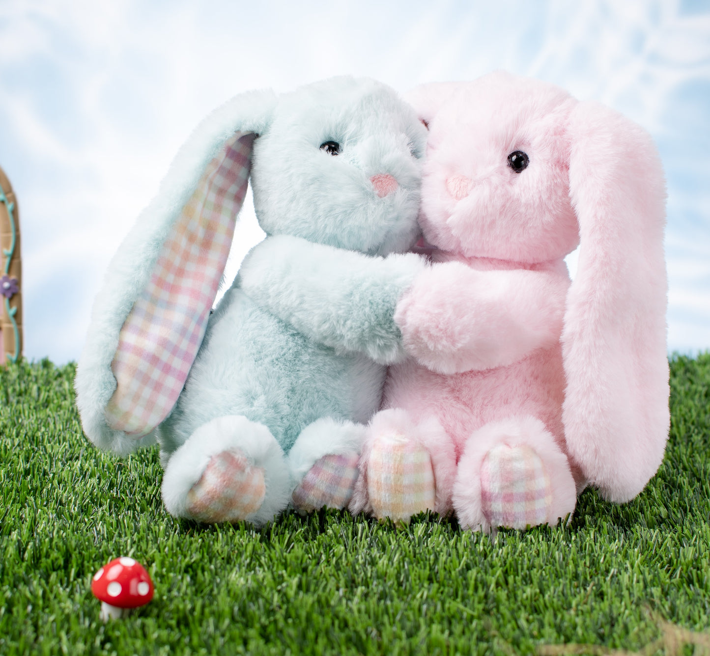 Petite Vous Poppy the Rainbow Gingham Bunny Plush Toy