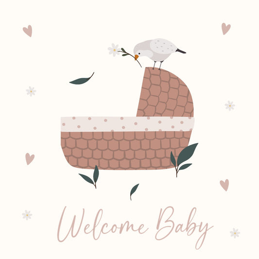 Petite Vous Greeting Card - Welcome Baby Basket